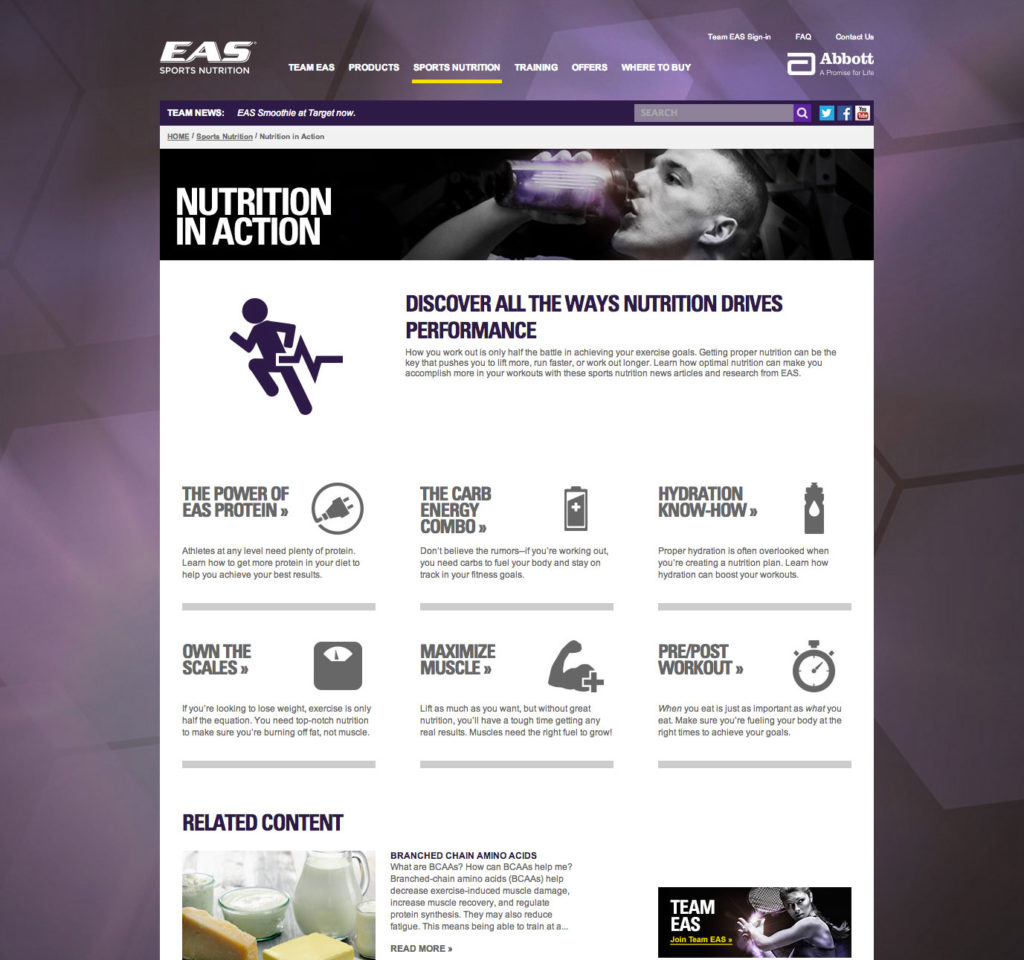 EAS web page design