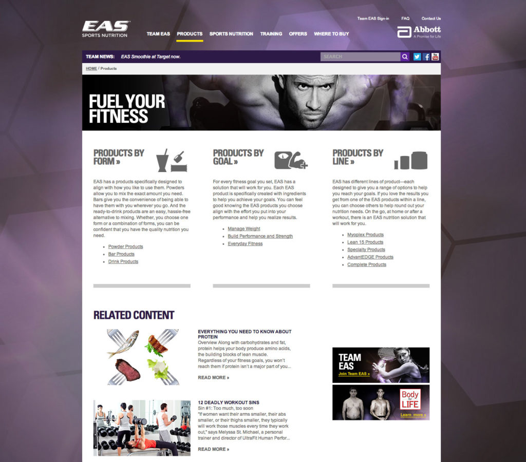 EAS web page design